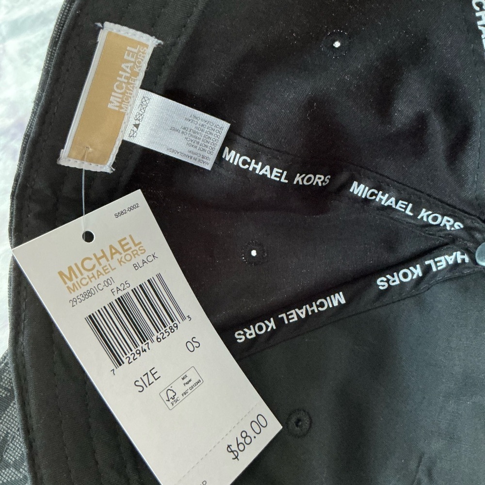 Michael Kors MK Logo Unisex Adults Adjustable Hat Baseball Cap Black One NWT - Picture 6 of 6